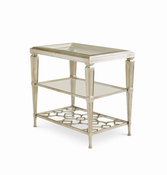 Caracole - Classic Social Connections - 3 Shelf Side Table with Glass Top - CON-SIDTAB-015 veiw 1