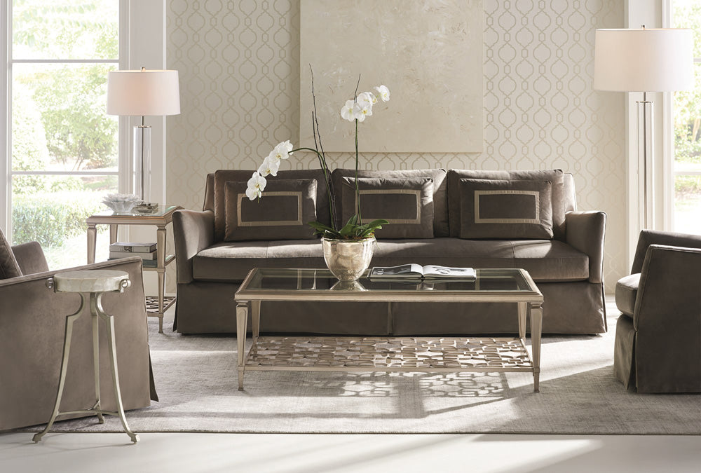 Caracole - Classic Social Connections - 3 Shelf Side Table with Glass Top - CON-SIDTAB-015