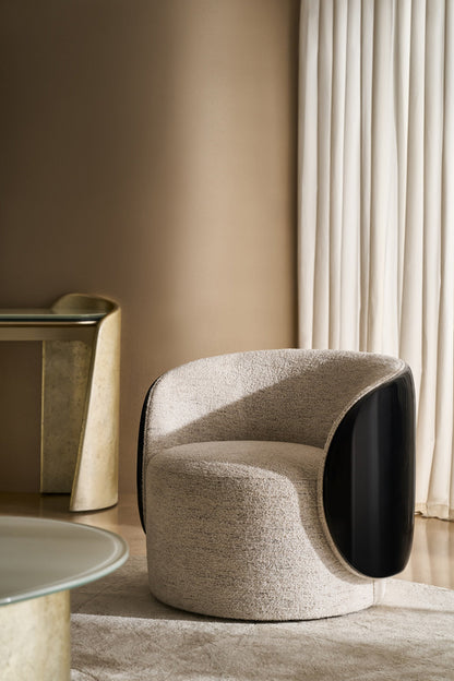 Caracole - Cuff Swivel Chair in Piano Black - UPH-024-135-A