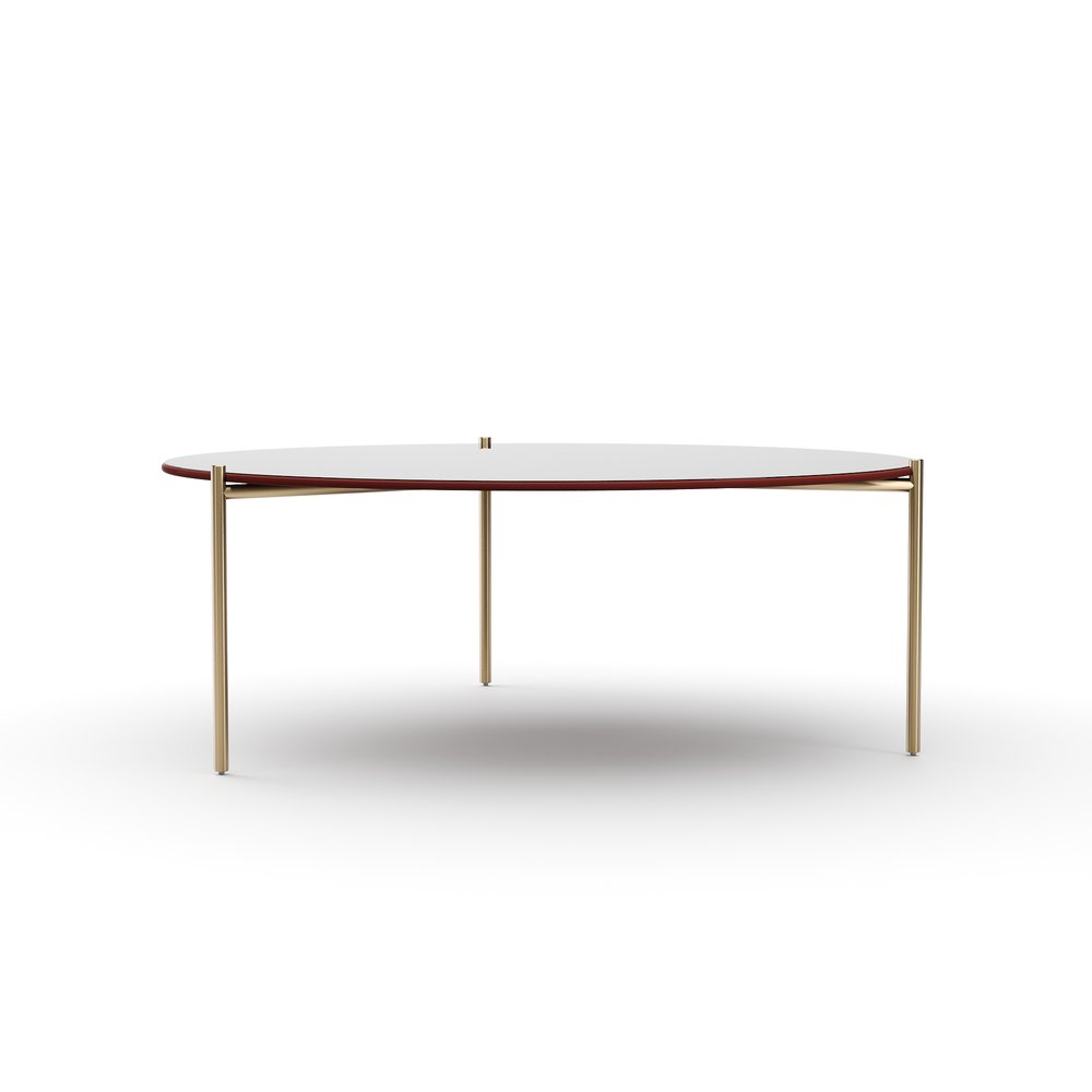 Caracole - Demli Large Rouge Glass Cocktail Table - CLA-426-4018 view 2