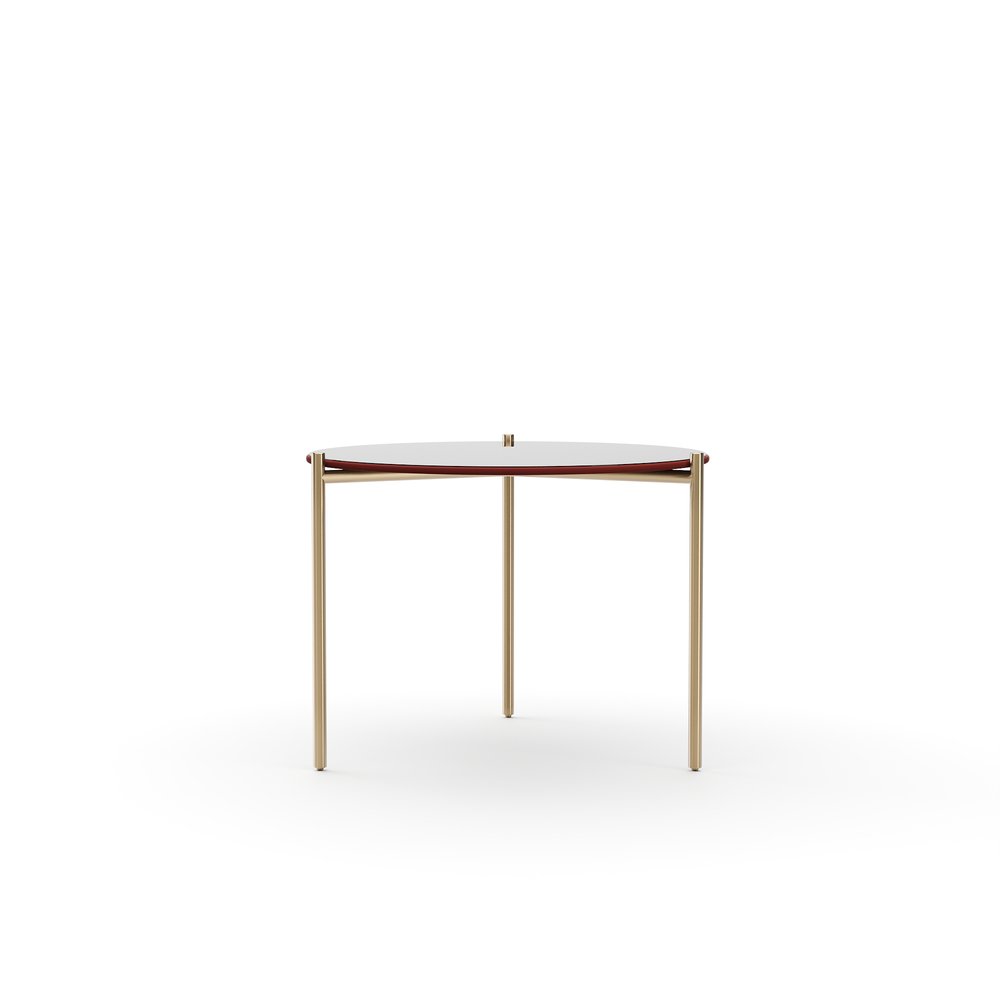 Caracole - Demli Small Rouge Glass Cocktail Table - CLA-426-4019 view 2