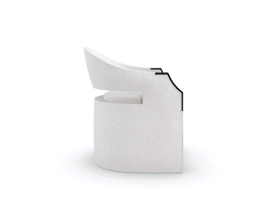 Dinner Roll White Performance Fabric Chair - Thumbnail 3