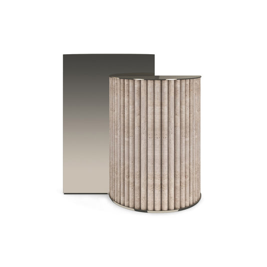 Caracole - Hewn Accent Table in Whisper of Gold - CLA-024-412