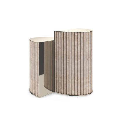 Caracole - Hewn Accent Table in Whisper of Gold - CLA-024-412
