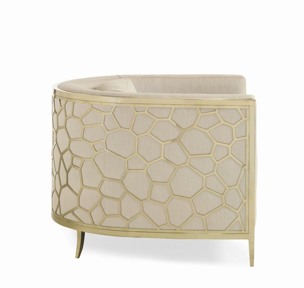 Caracole - Ice Breaker - Barrel Back Club Chair with Gold Frame - UPH-CHAWOO-71A veiw 3