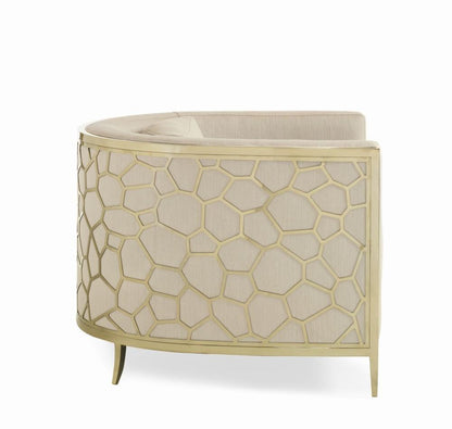 Caracole - Ice Breaker - Barrel Back Club Chair with Gold Frame - UPH-CHAWOO-71A veiw 3