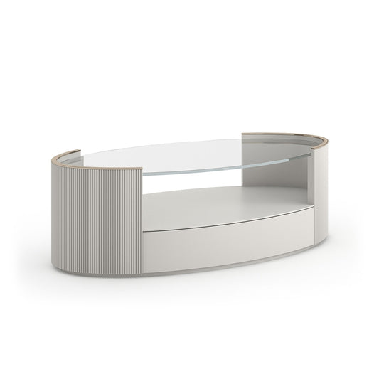 Caracole - Love Oval Cocktail Table  in Matte Pearl - CLA-024-405 veiw 1