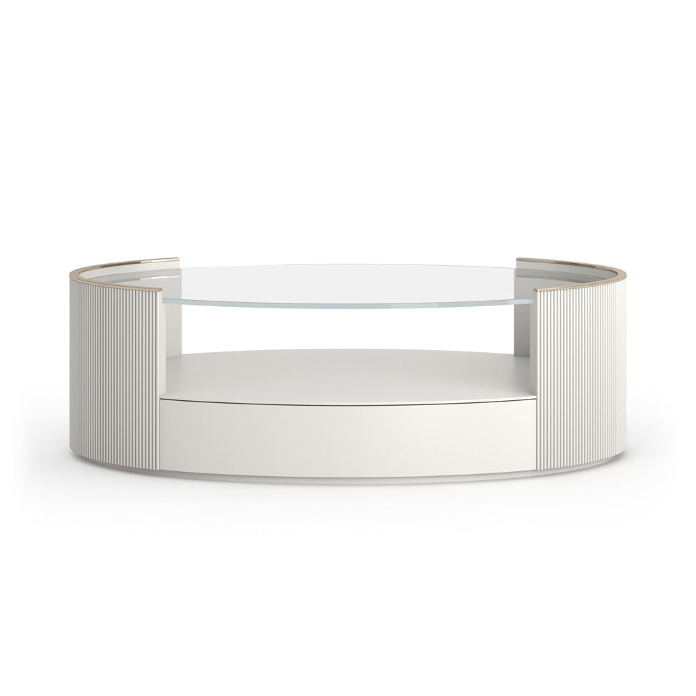 Caracole - Love Oval Cocktail Table in Matte Pearl - CLA-024-405