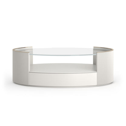 Caracole - Love Oval Cocktail Table in Matte Pearl - CLA-024-405