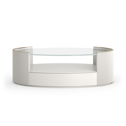 Caracole - Love Oval Cocktail Table in Matte Pearl - CLA-024-405
