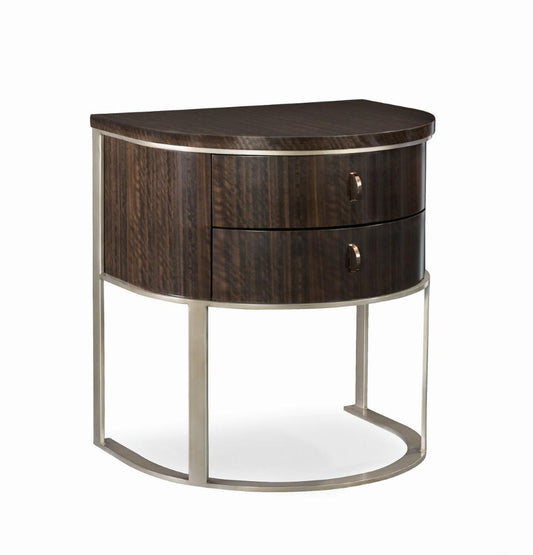 Caracole - Modern Streamline 2 Drawer Nightstand with Metal Base - M023-417-063 veiw 1