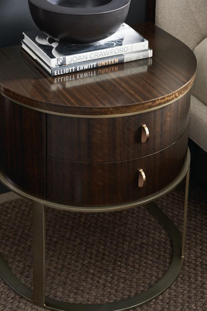 Caracole - Modern Streamline 2 Drawer Nightstand with Metal Base - M023-417-063 veiw 3
