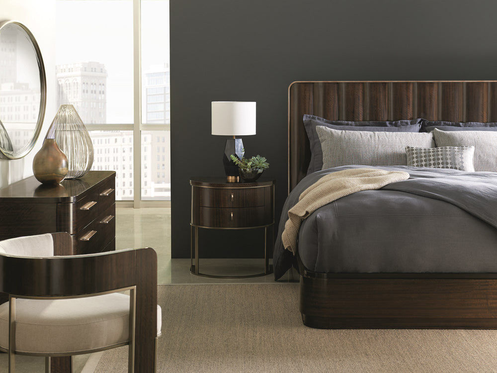 Caracole - Modern Streamline 2 Drawer Nightstand with Metal Base - M023-417-063
