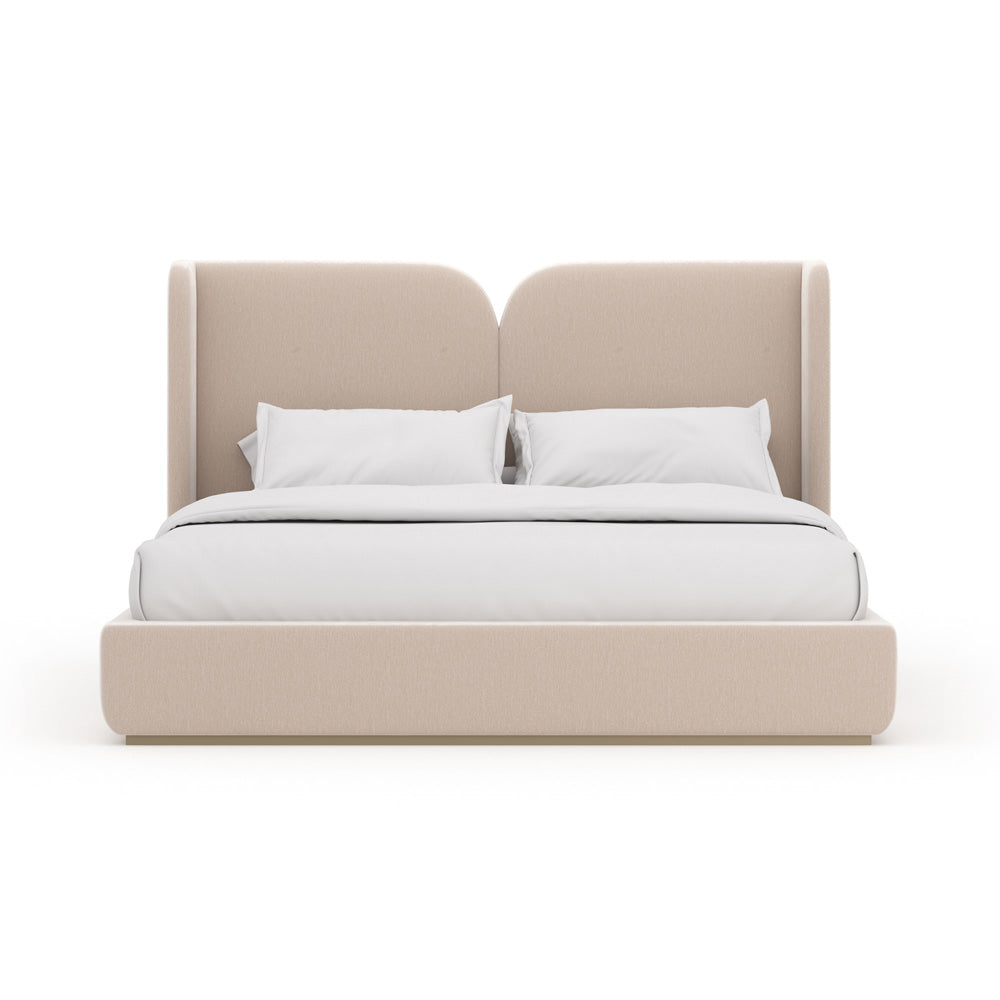 Caracole - Oblique King Bed in Soft Silver Paint Gloss - CLA-024-125