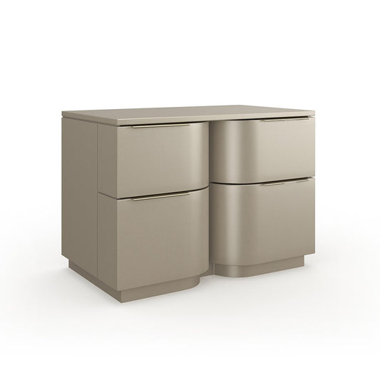 Caracole - Oblique Large Nightstand in Soft Silver Paint Gloss - CLA-024-067 veiw 1