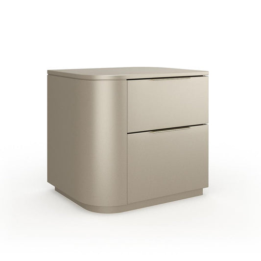Caracole - Oblique Left Nightstand in Soft Silver Paint Gloss - CLA-024-061 veiw 1