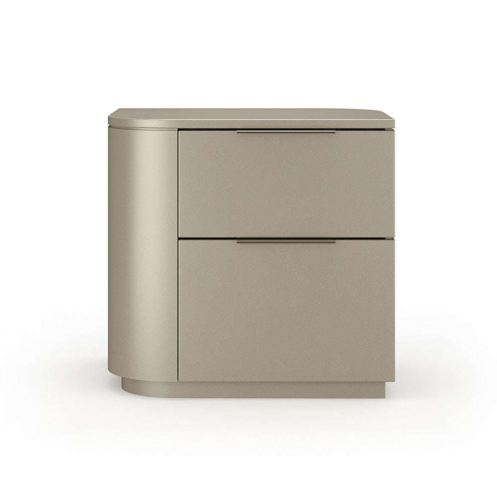 Caracole - Oblique Left Nightstand in Soft Silver Paint Gloss - CLA-024-061