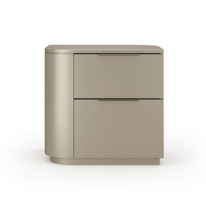 Caracole - Oblique Left Nightstand in Soft Silver Paint Gloss - CLA-024-061