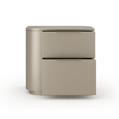 Caracole - Oblique Left Nightstand in Soft Silver Paint Gloss - CLA-024-061