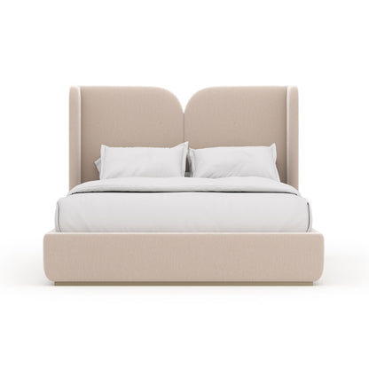 Caracole - Oblique Queen Bed in Soft Silver Paint Gloss - CLA-024-105