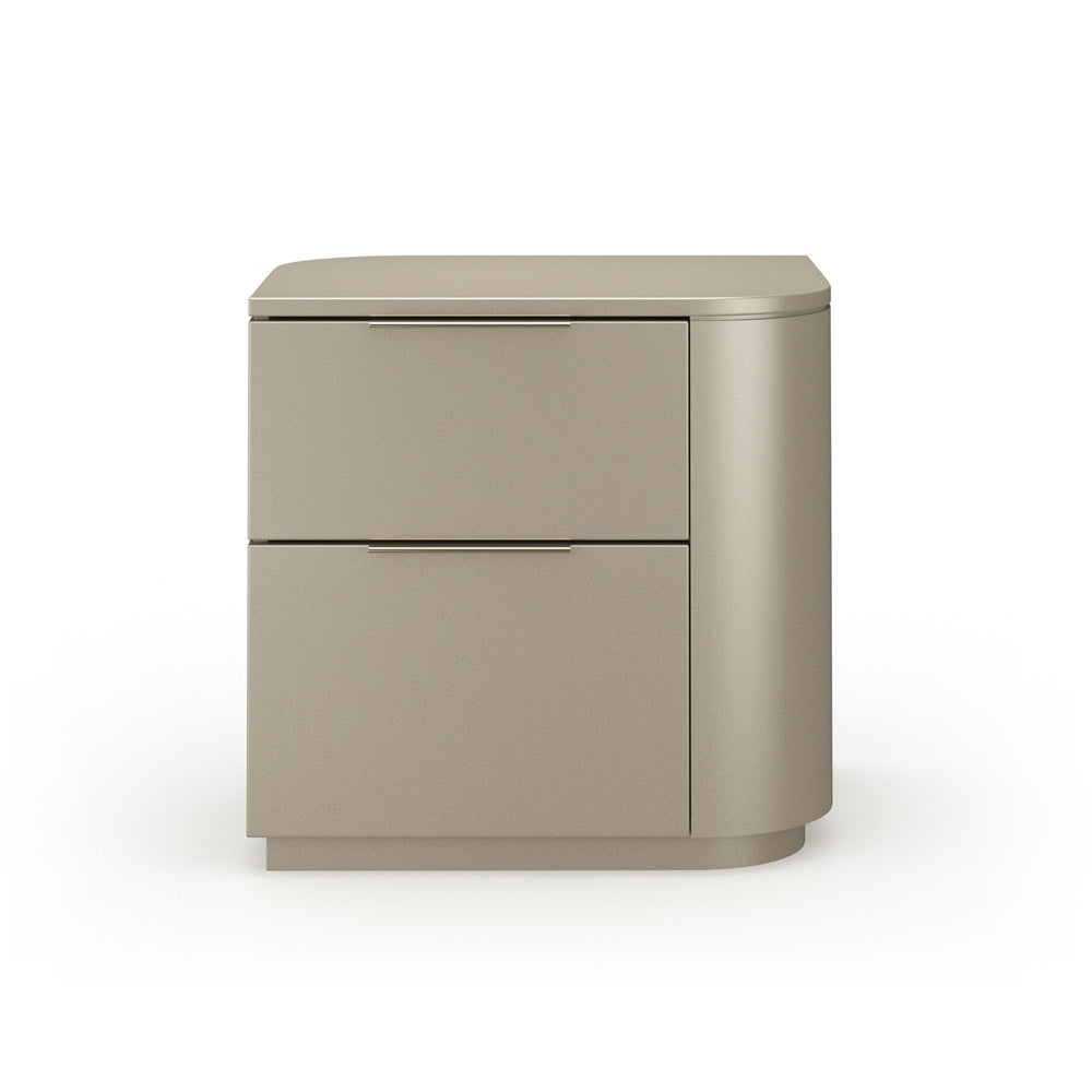 Caracole - Oblique Right Nightstand in Soft Silver Paint Gloss - CLA-024-062