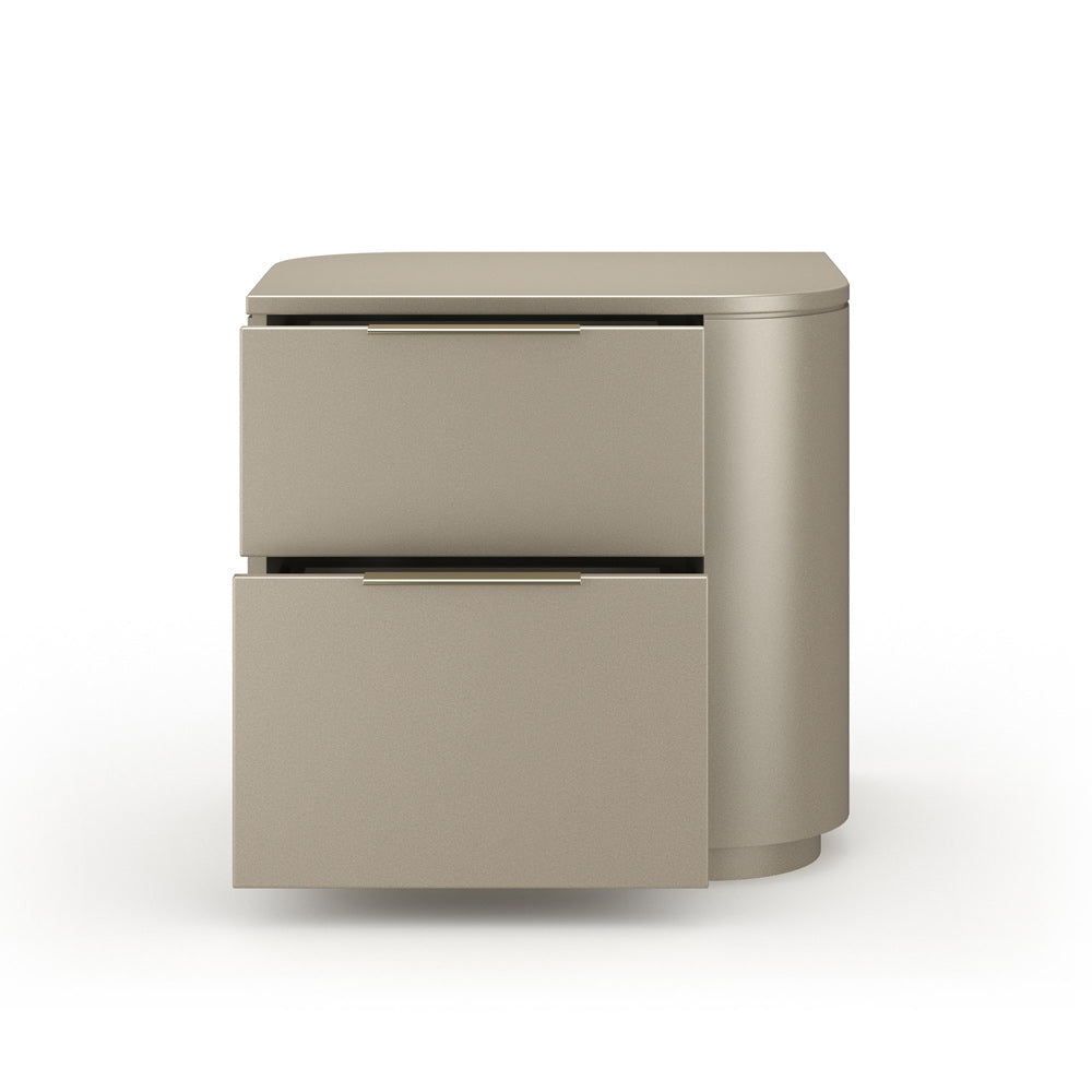 Caracole - Oblique Right Nightstand in Soft Silver Paint Gloss - CLA-024-062