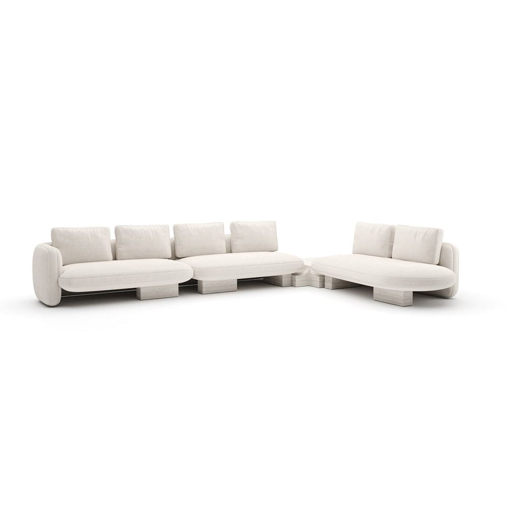 Caracole - Overlap L Bumper Sectional Ecru - UPH-425V-SEC4-B view 1