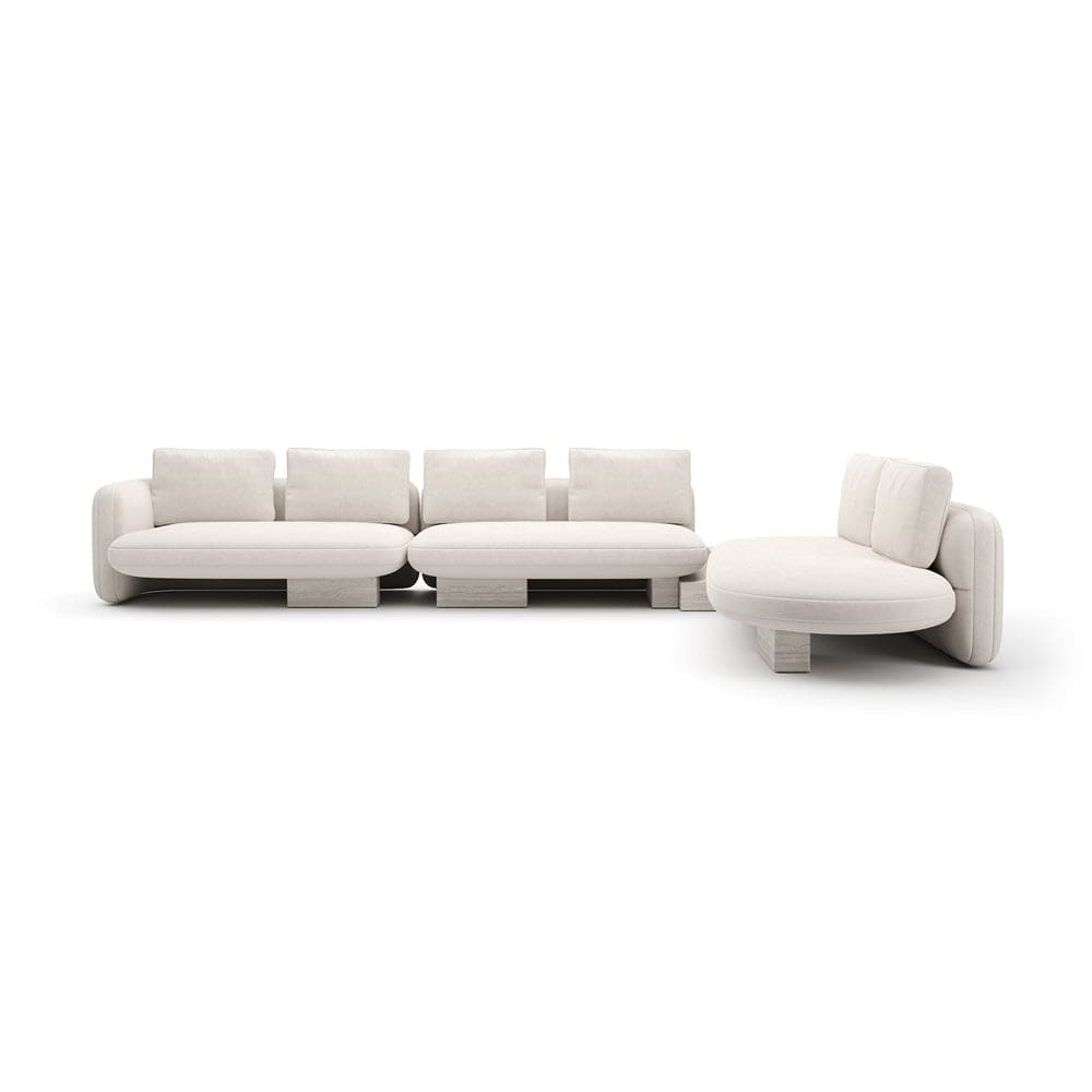 Caracole - Overlap L Bumper Sectional Ecru - UPH-425V-SEC4-B view 2