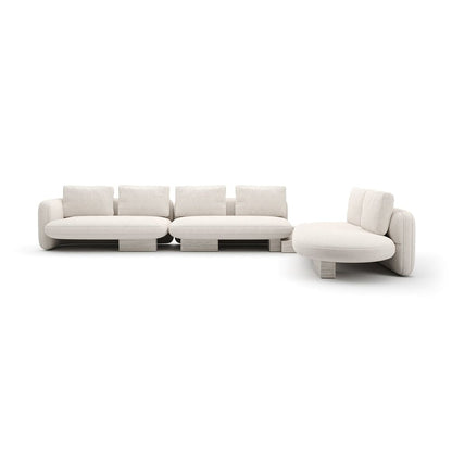 Caracole - Overlap L Bumper Sectional Ecru - UPH-425V-SEC4-B view 2