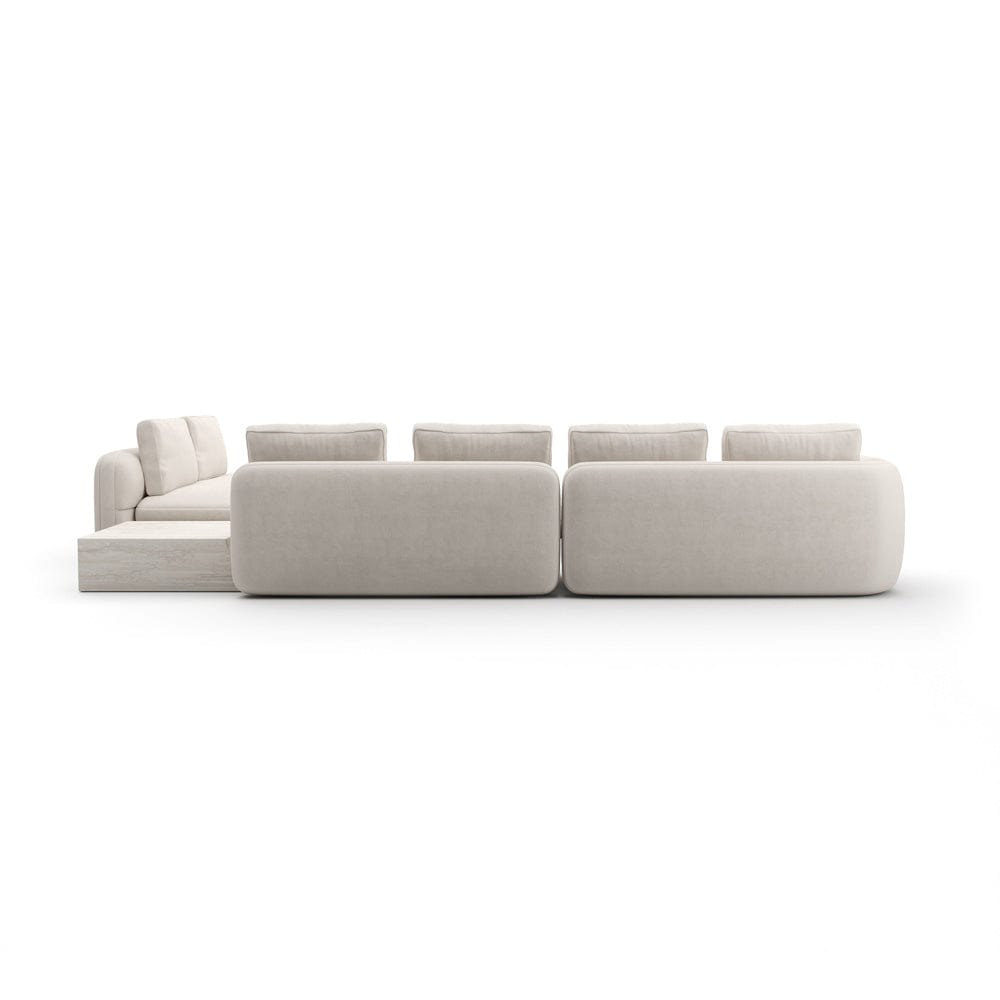 Caracole - Overlap L Bumper Sectional Ecru - UPH-425V-SEC4-B view 4