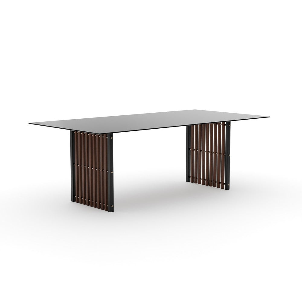 Caracole - Pinstripe Dark Slatted Dining Table - CLA-025-2022A view 1
