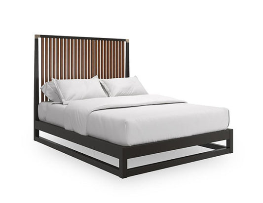Caracole - Pinstripe Slatted Bed Dark - King Bed - CLA-424-127 veiw 1