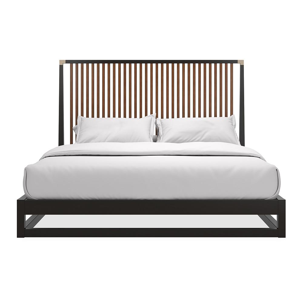 Caracole - Pinstripe Slatted Bed Dark - King Bed - CLA-424-127 veiw 2