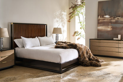 Caracole - Pinstripe Slatted Bed Dark - King Bed - CLA-424-127