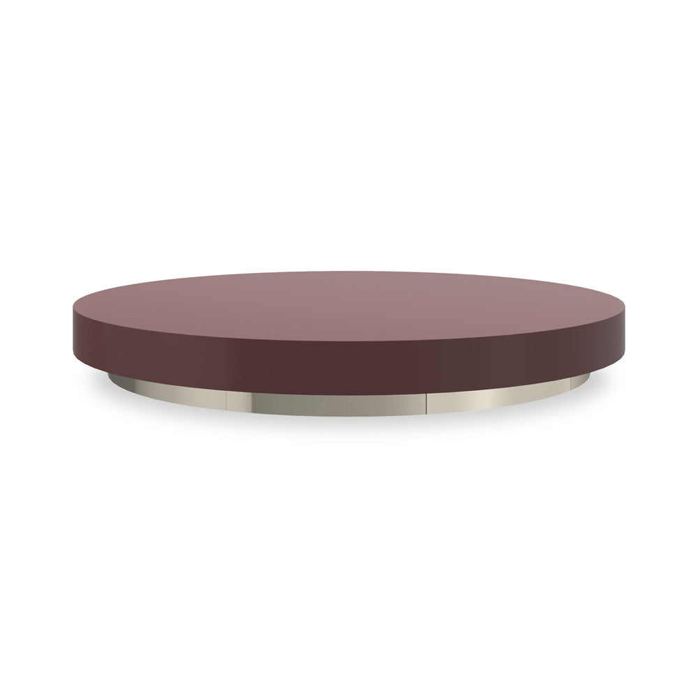 Caracole - Radius Cocktail Round Accent Tray in Rouge Red Gloss - CLA-024-429