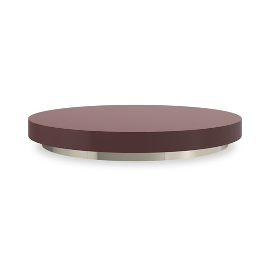 Caracole - Radius Cocktail Round Accent Tray in Rouge Red Gloss - CLA-024-429