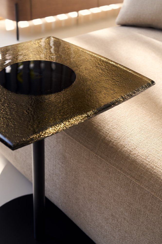 Caracole - Resurface Bronze Glass Pedestal Side Table - CLA-426-415 view 2
