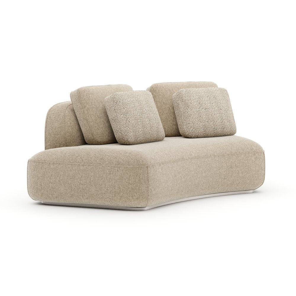 Caracole - Sasso LAF Curved Armless Loveseat - Oatmeal - UPH-426-LL3-B view 1