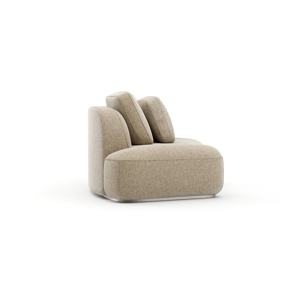Caracole - Sasso LAF Curved Armless Loveseat - Oatmeal - UPH-426-LL3-B view 3