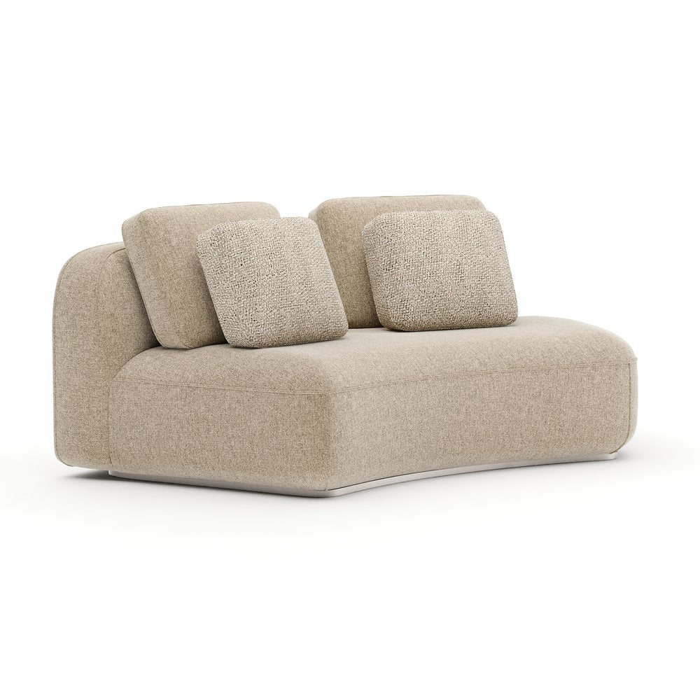 Caracole - Sasso RAF Curved Armless Loveseat - Oatmeal - UPH-426-RL3-B view 1