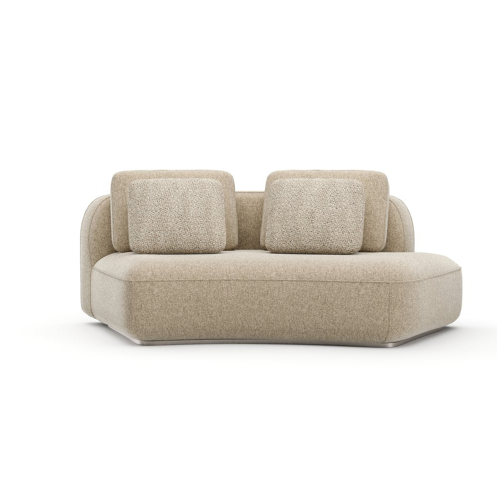 Caracole - Sasso RAF Curved Armless Loveseat - Oatmeal - UPH-426-RL3-B view 2