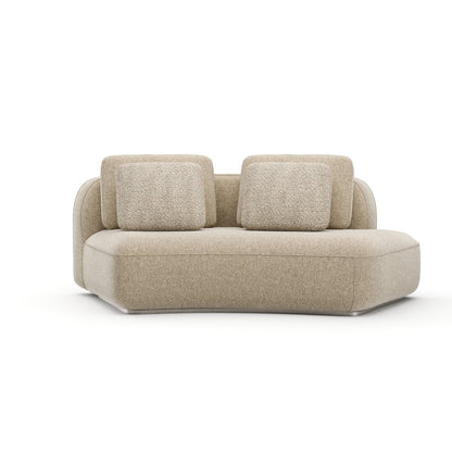 Caracole - Sasso RAF Curved Armless Loveseat - Oatmeal - UPH-426-RL3-B view 2