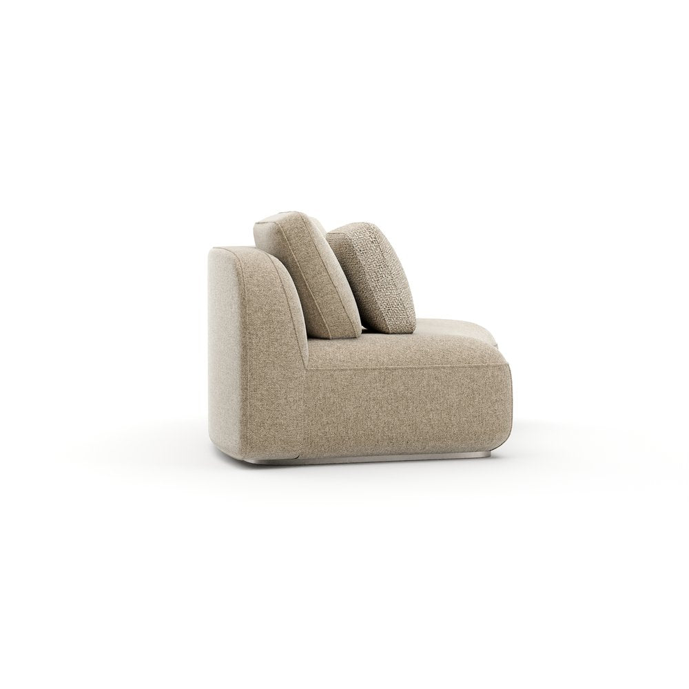 Caracole - Sasso RAF Curved Armless Loveseat - Oatmeal - UPH-426-RL3-B view 3
