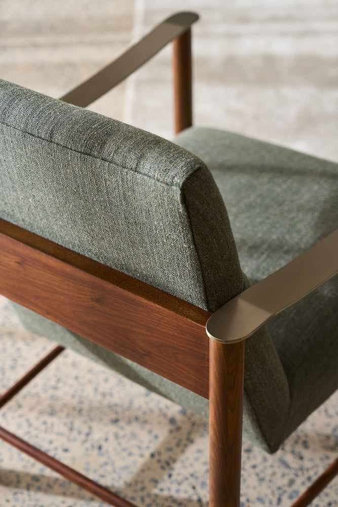 Caracole - Slant Accent Chair in Retro Walnut - UPH-024-132-A