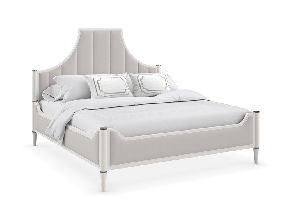 Caracole - To Post Or Not To Post Queen Poster Bed in Pearly White Smooth, Deep Bronze - CLA-021-103-II_CLOSEOUT