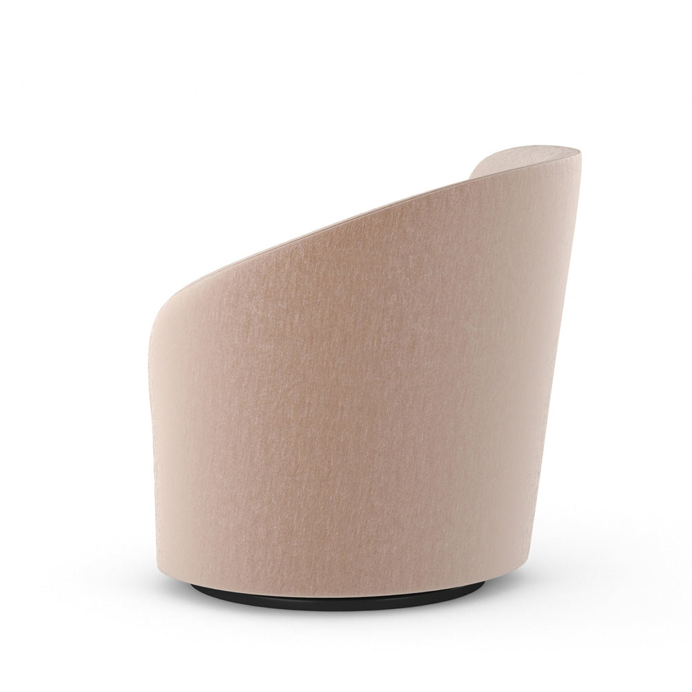Caracole - Whorl Raf Swivel Chair in Almost Black - UPH-024-038-A