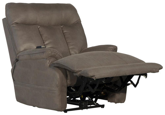 Catnapper - Anders Power Headrest w/Lumbar Power Lay Flat Recliner w/Dual Heat & Massage and Extended Ottoman in Charcoal - 7647897115318125318 veiw 2