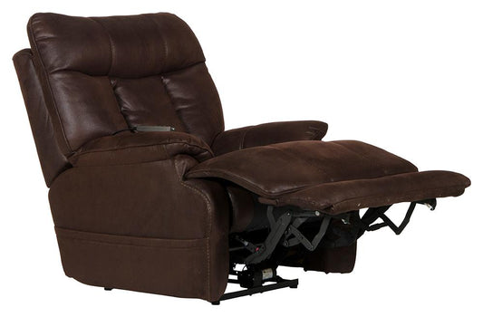 Catnapper - Anders Power Headrest w/Lumbar Power Lay Flat Recliner w/Dual Heat & Massage and Extended Ottoman in Dark Chocolate - 76478971153912539 veiw 2
