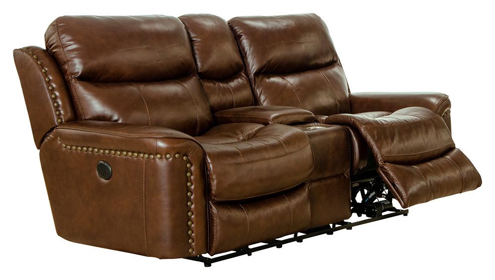 Catnapper - Ceretti Power Reclining Console Loveseat w/Storage & Cupholders in Brown - 64889126959306959 veiw 1