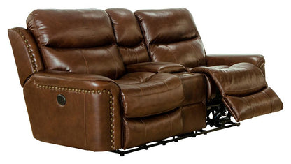 Catnapper - Ceretti Power Reclining Console Loveseat w/Storage & Cupholders in Brown - 64889126959306959 veiw 1